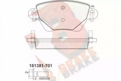 R BRAKE rb1381701 -  Комплект тормозных колодок, дисковый тормоз